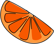 half of a circular orange